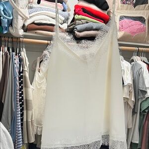 LOFT Cream Lace Trim Cami Top